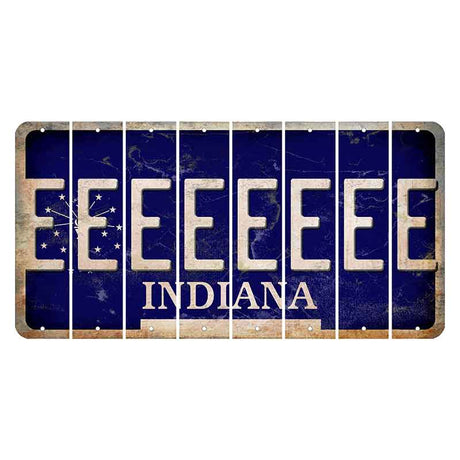 Indiana Blue Cut License Plate Strips (Set of 8) E