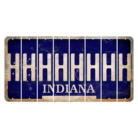 Indiana Blue Cut License Plate Strips (Set of 8) H