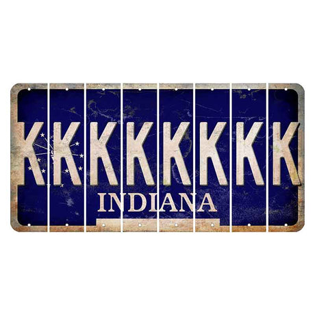 Indiana Blue Cut License Plate Strips (Set of 8) K
