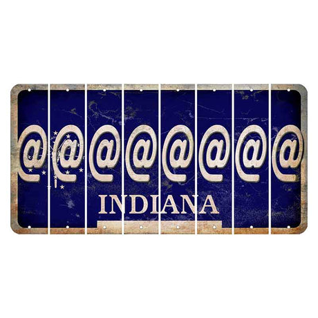 Indiana Blue Cut License Plate Strips (Set of 8) At Sign