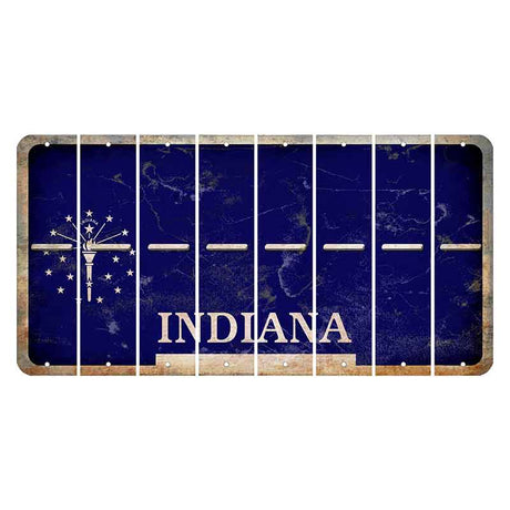 Indiana Blue Cut License Plate Strips (Set of 8) Hyphen