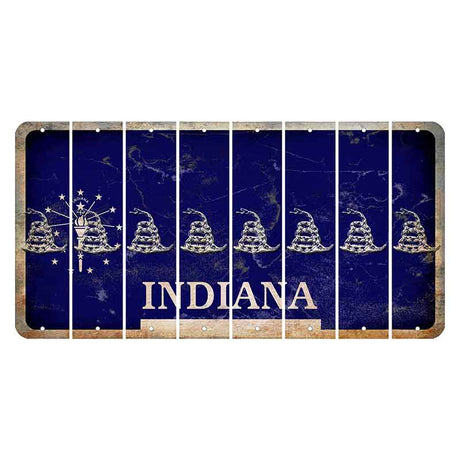 Indiana Blue Cut License Plate Strips (Set of 8) Gadsden