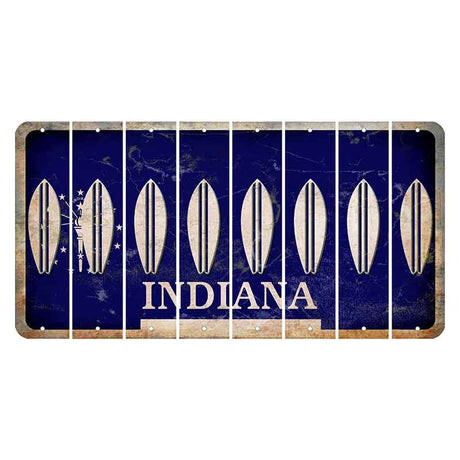 Indiana Blue Cut License Plate Strips (Set of 8) Surfboard