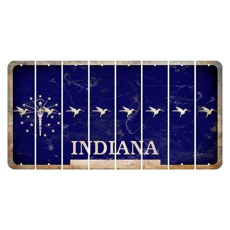 Indiana Blue Cut License Plate Strips (Set of 8) Hummingbird