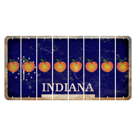 Indiana Blue Cut License Plate Strips (Set of 8) Peach