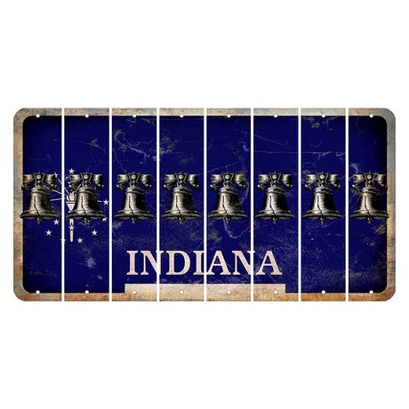 Indiana Blue Cut License Plate Strips (Set of 8) Liberty Bell