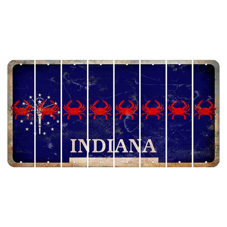 Indiana Blue Cut License Plate Strips (Set of 8) Crab