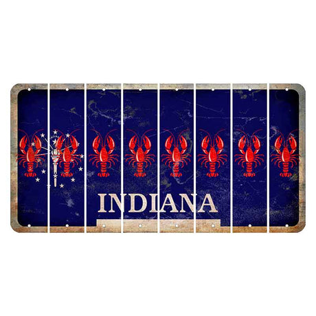 Indiana Blue Cut License Plate Strips (Set of 8) Lobster