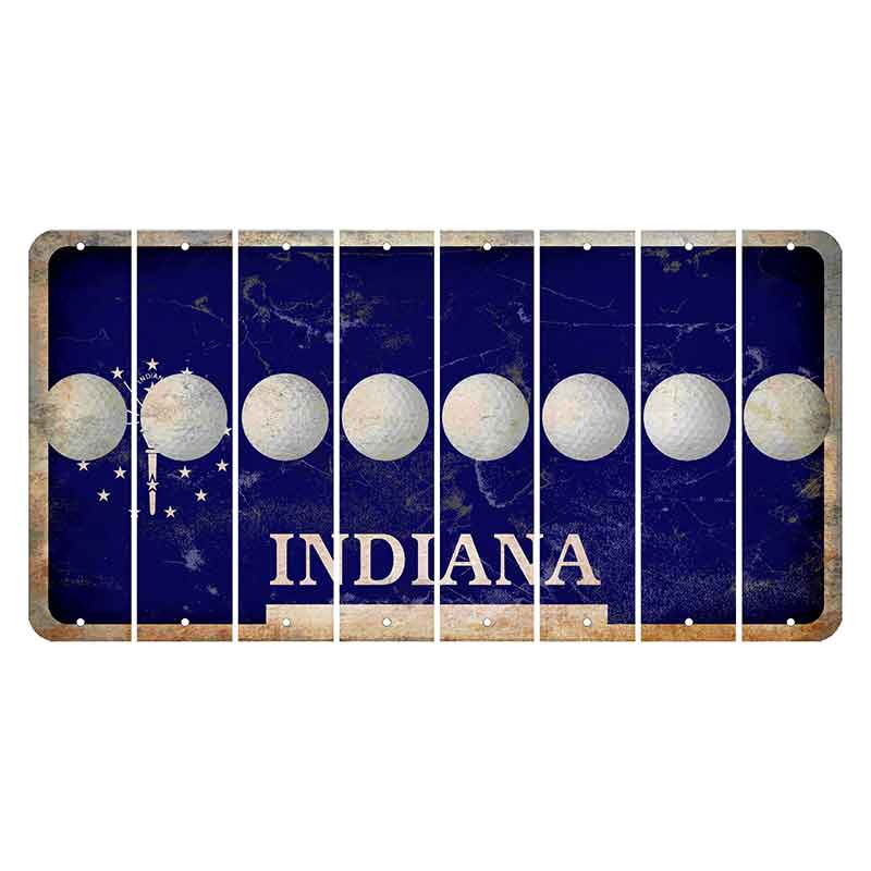 Indiana Blue Cut License Plate Strips (Set of 8) Golfball