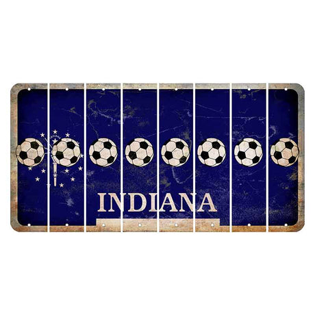 Indiana Blue Cut License Plate Strips (Set of 8) Soccerball