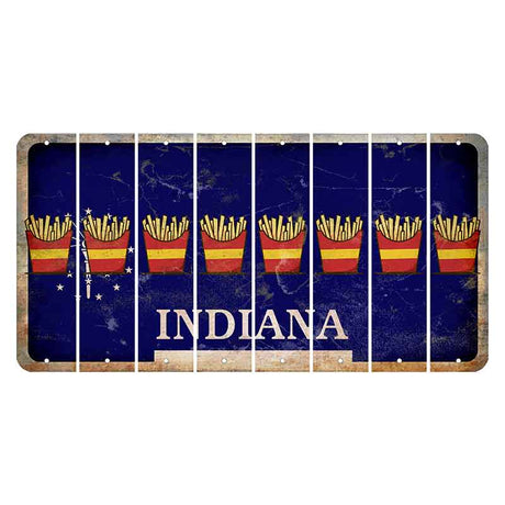 Indiana Blue Cut License Plate Strips (Set of 8) French Fries