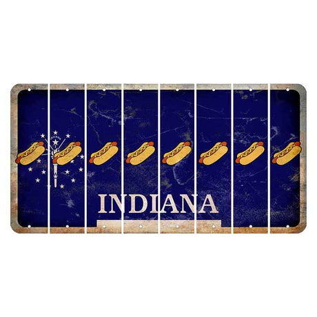 Indiana Blue Cut License Plate Strips (Set of 8) Hotdog