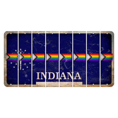 Indiana Blue Cut License Plate Strips (Set of 8) LGBTQ Flag