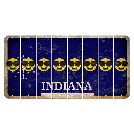 Indiana Blue Cut License Plate Strips (Set of 8) Emoji - Shades