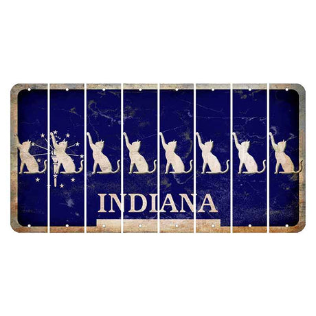 Indiana Blue Cut License Plate Strips (Set of 8) Cat
