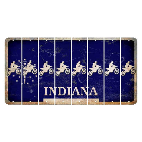 Indiana Blue Cut License Plate Strips (Set of 8) Dirtbike Rider
