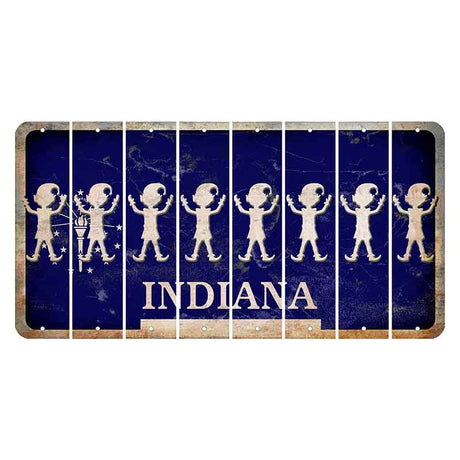 Indiana Blue Cut License Plate Strips (Set of 8) Elf