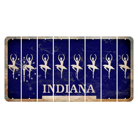 Indiana Blue Cut License Plate Strips (Set of 8) Ballerina Dancer