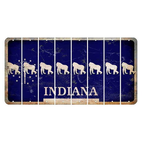 Indiana Blue Cut License Plate Strips (Set of 8) Gorilla