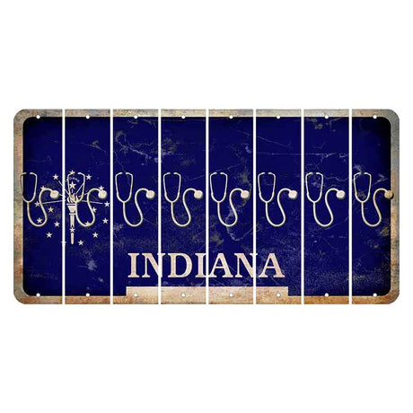 Indiana Blue Cut License Plate Strips (Set of 8) Stethoscope