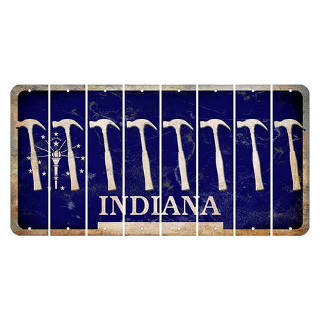 Indiana Blue Cut License Plate Strips (Set of 8) Hammer