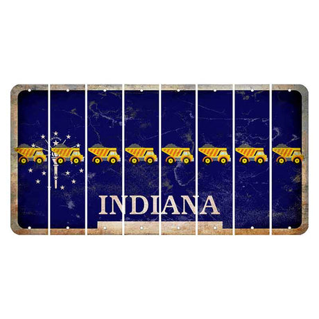 Indiana Blue Cut License Plate Strips (Set of 8) Dump Truck