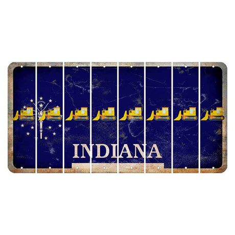 Indiana Blue Cut License Plate Strips (Set of 8) Dozer