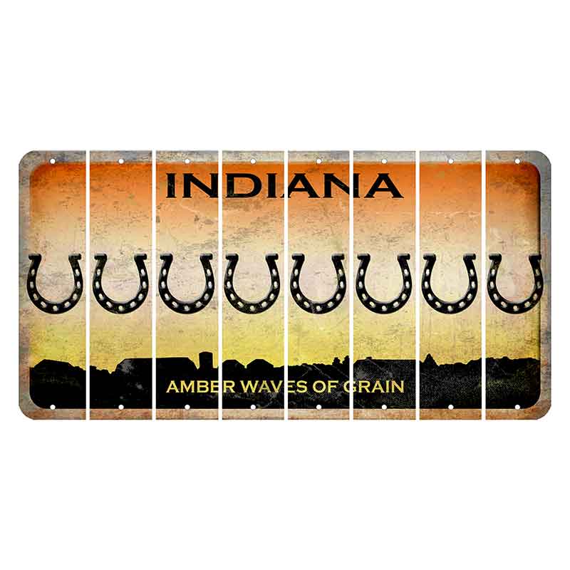 Indiana Amber Wave Cut License Plate Strips (Set of 8) Horseshoe