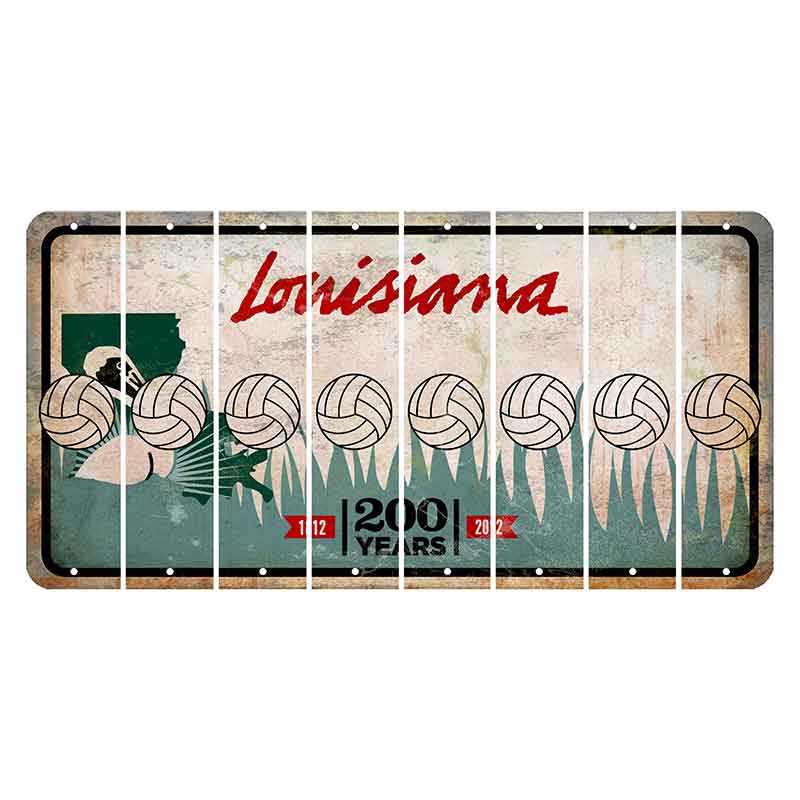 Louisiana 200 Years Cut License Plate Strips (Set of 8) Volleyball