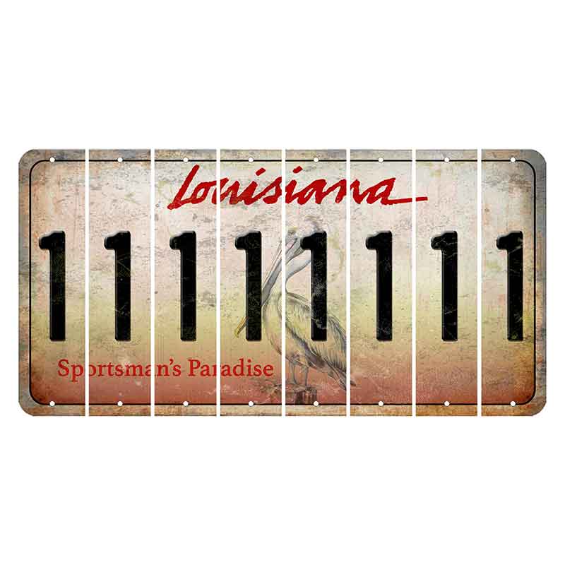 Louisiana Pelican Cut License Plate Strips (Set of 8) 1