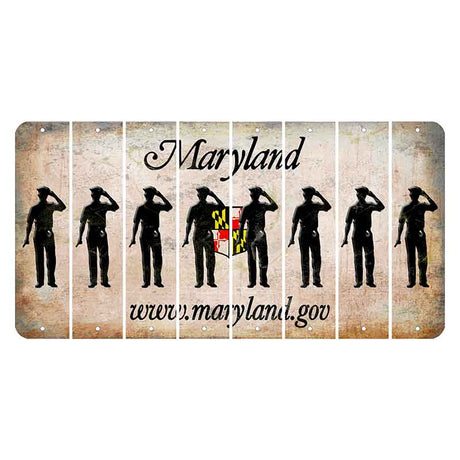 Maryland Shield Cut License Plate Strips (Set of 8) Police Officer