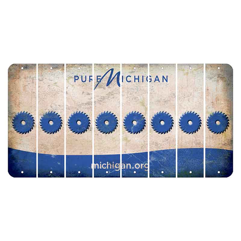 Michigan.org Cut License Plate Strips (Set of 8) Saw Blade