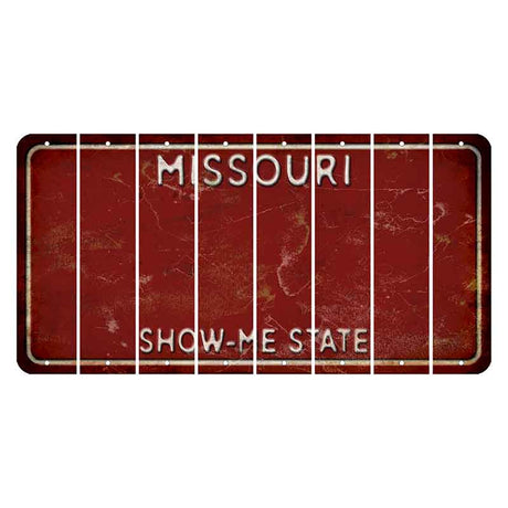 Missouri Maroon Show Me State Cut License Plate Strips (Set of 8) Blank