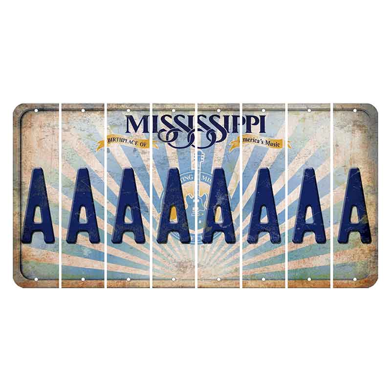 Mississippi Creative Culture Cut License Plate Strips (Set of 8) A