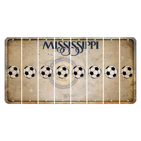 Mississippi State Seal Cut License Plate Strips (Set of 8) Soccerball