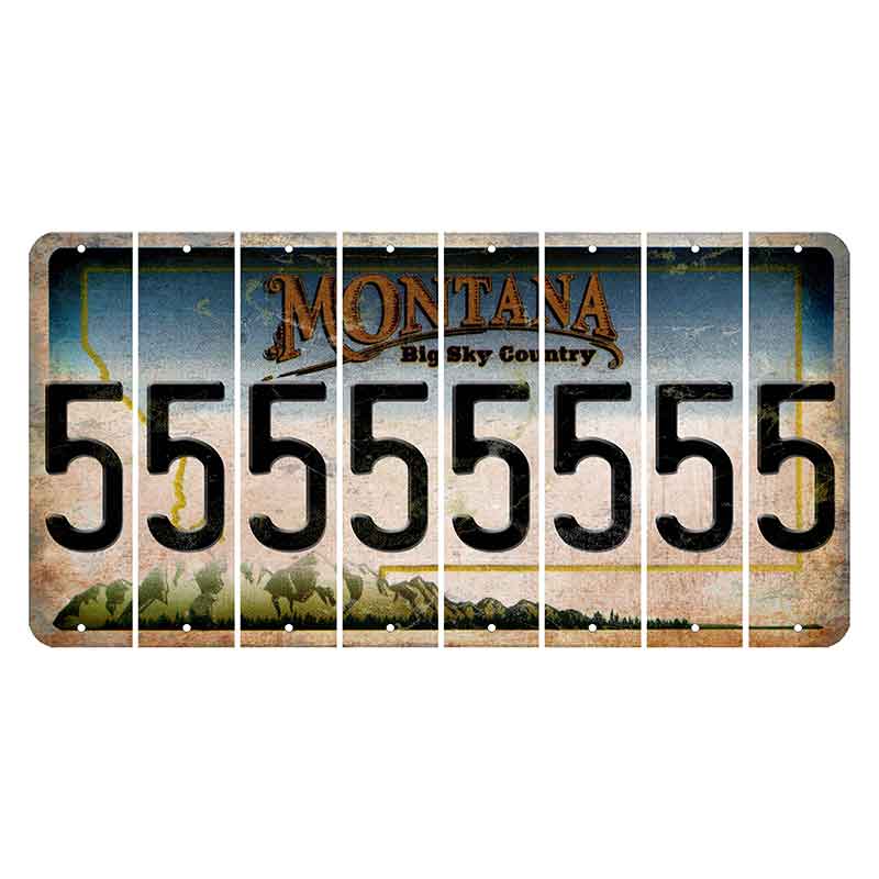 Montana Big Sky Country Cut License Plate Strips (Set of 8) 5