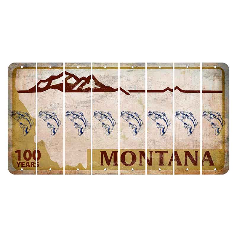 Montana Centennial Cut License Plate Strips (Set of 8) Fish