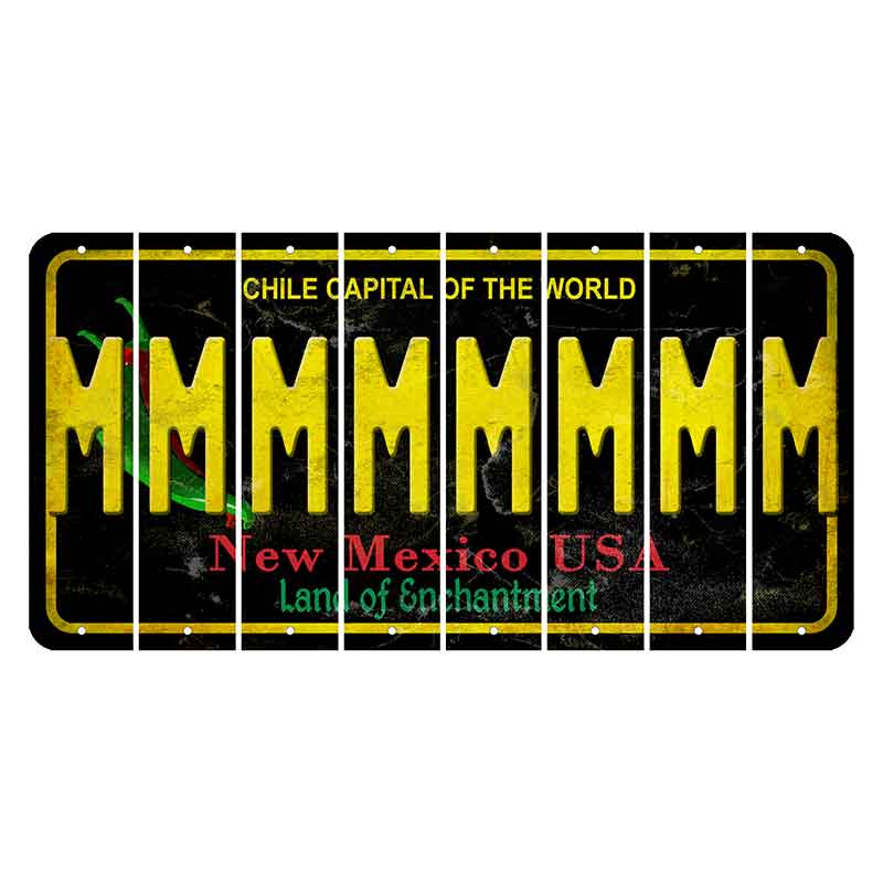 New Mexico Black Chile Cut License Plate Strips (Set of 8) M