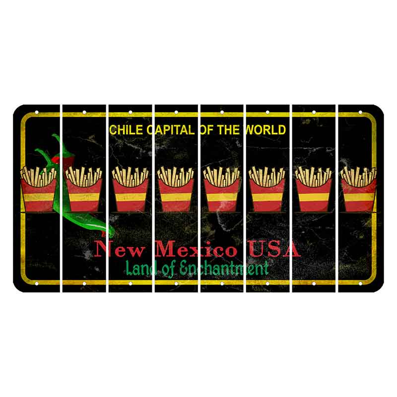 New Mexico Black Chile Cut License Plate Strips (Set of 8) French Fries