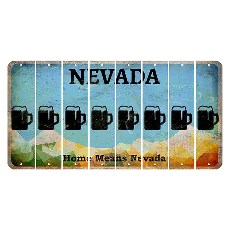 Nevada Home Means Nevada Cut License Plate Strips (Set of 8) Beer Mug