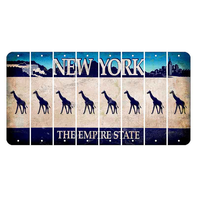 New York Blue The Empire State Cut License Plate Strips (Set of 8) Giraffe
