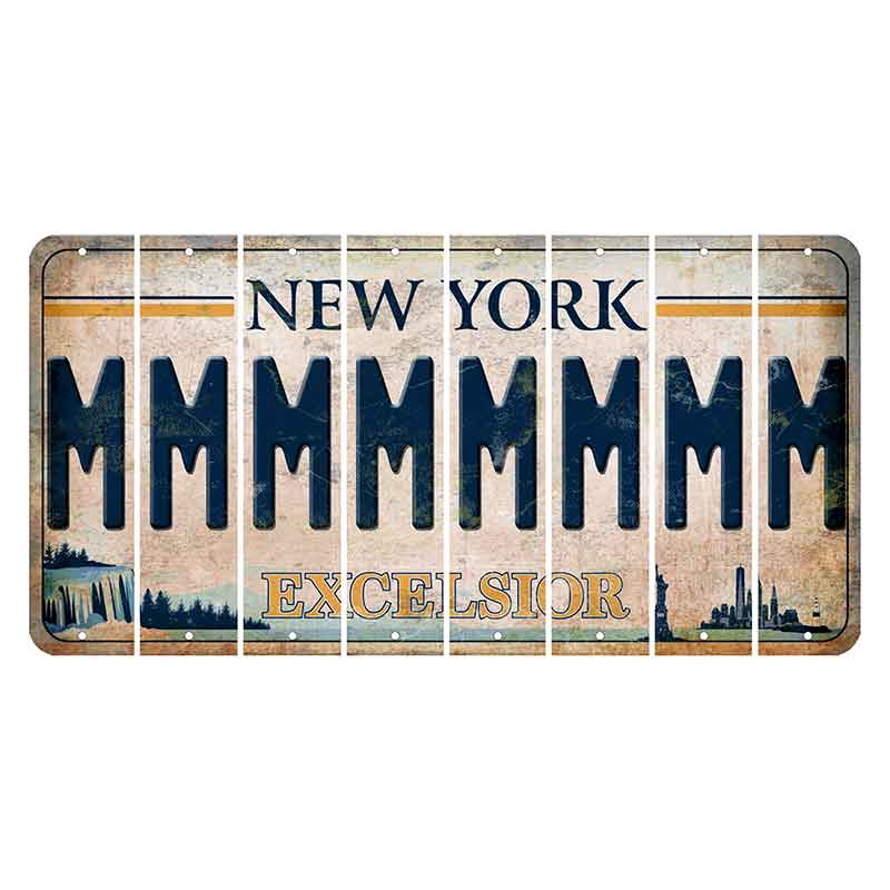 New York Excelsior Cut License Plate Strips (Set of 8) M