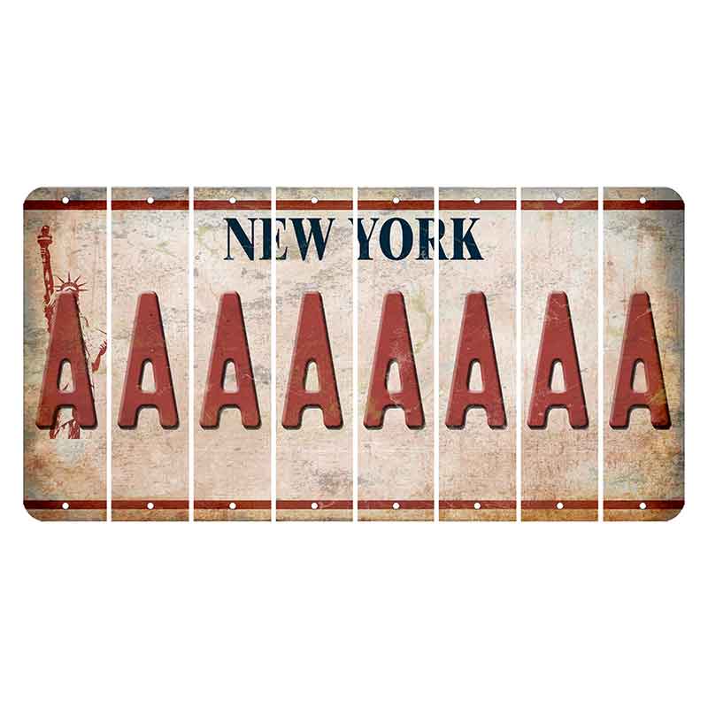 New York Statue of Liberty Cut License Plate Strips (Set of 8) A