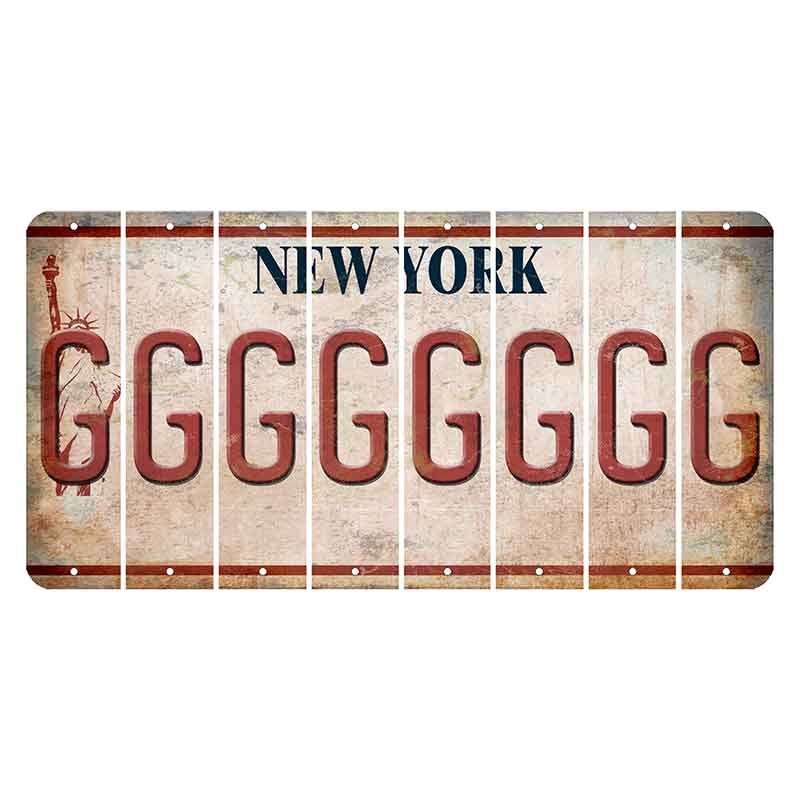 New York Statue of Liberty Cut License Plate Strips (Set of 8) G