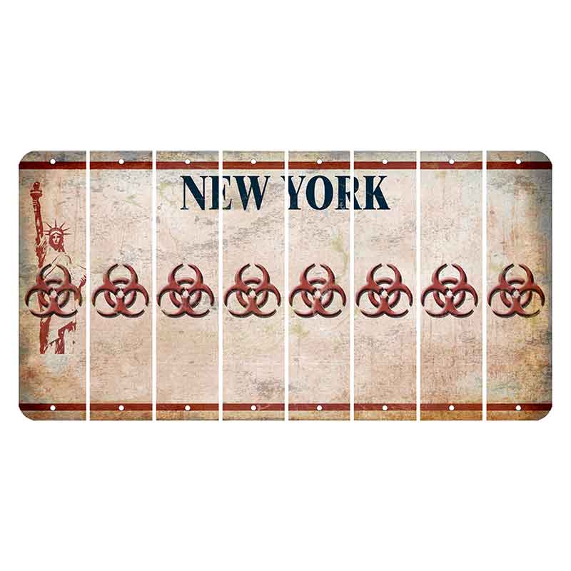 New York Statue of Liberty Cut License Plate Strips (Set of 8) Radioactive