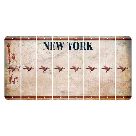 New York Statue of Liberty Cut License Plate Strips (Set of 8) Hummingbird