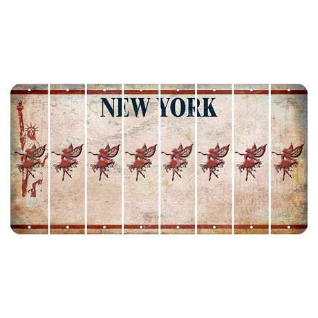 New York Statue of Liberty Cut License Plate Strips (Set of 8) Fairy