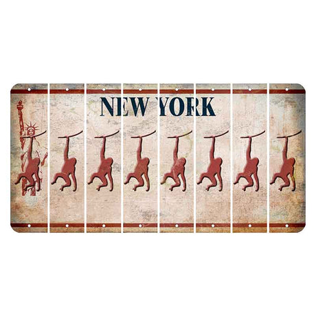 New York Statue of Liberty Cut License Plate Strips (Set of 8) Monkey