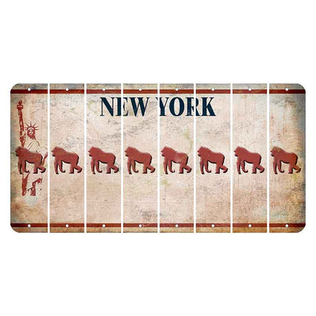 New York Statue of Liberty Cut License Plate Strips (Set of 8) Gorilla