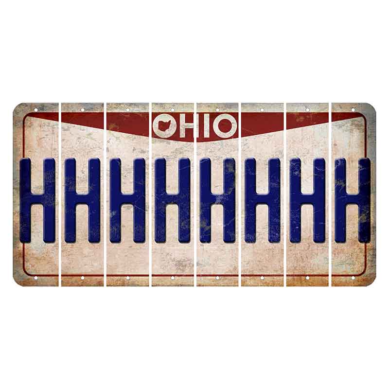 Ohio Pride Cut License Plate Strips (Set of 8) H